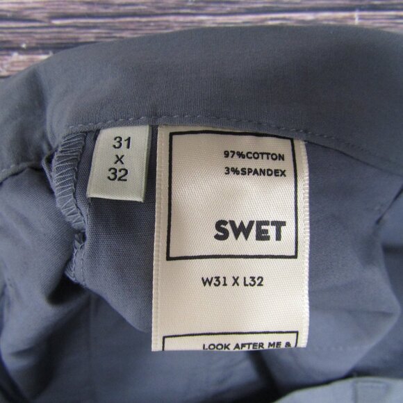 Swet Tailor NEW NWT Mens 31x32 Slate Gray Military Office Pants Chino Golf - Picture 5 of 7
